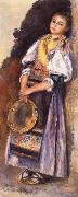 Pierre Auguste Renoir Italian woman witb Iambourine France oil painting artist
